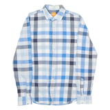 BOSS Extreme Slim Fit Mens Shirt Blue Plaid Long Sleeve M