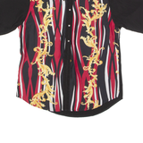 LECHE Mens Shirt Black Crazy Pattern L