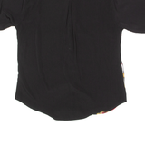 LECHE Mens Shirt Black Crazy Pattern L
