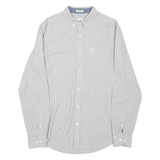 PENGUIN Heritage Slim Fit Mens Shirt White Striped Long Sleeve M