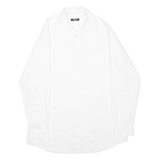 WALBUSCH Mens Plain Shirt White Long Sleeve L