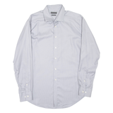 CALVIN KLEIN Slim Fit Mens Plain Shirt Grey Long Sleeve L