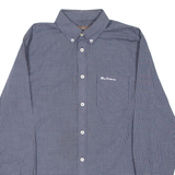 BEN SHERMAN Mens Shirt Black Check Long Sleeve S
