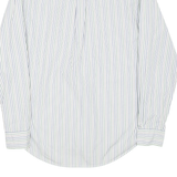 TOMMY HILFIGER Custom Fit Mens Shirt White Striped Long Sleeve L