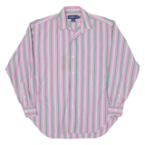 RALPH LAUREN Mens Shirt Pink Striped Long Sleeve M