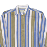 ARIZONA JEAN COMPANY Mens Shirt Green Striped Long Sleeve L