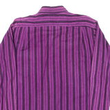 ASH CREEK TRADING Mens Flannel Shirt Purple Striped Long Sleeve M