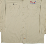 DICKIES Mens Worker Shirt Beige Long Sleeve L