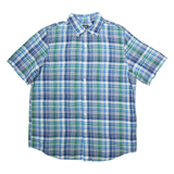 CHAPS Mens Shirt Blue Linen Check L