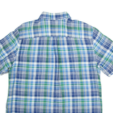 CHAPS Mens Shirt Blue Linen Check L