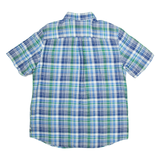 CHAPS Mens Shirt Blue Linen Check L