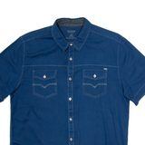GUESS Slim Fit Mens Plain Shirt Blue L