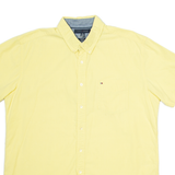 TOMMY HILFIGER Mens Plain Shirt Yellow XL