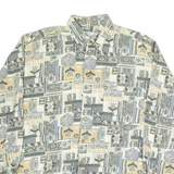 BLUE PALACE Mens Shirt Grey Crazy Pattern Long Sleeve L