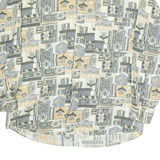 BLUE PALACE Mens Shirt Grey Crazy Pattern Long Sleeve L