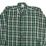 BREMO Mens Shirt Green Check Long Sleeve L