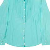 TOMMY HILFIGER Womens Plain Shirt Blue Long Sleeve M