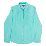 TOMMY HILFIGER Womens Plain Shirt Blue Long Sleeve M