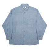 LIMIT Mens Plain Shirt Blue Long Sleeve L