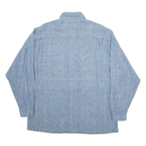 LIMIT Mens Plain Shirt Blue Long Sleeve L