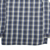 BREMO Mens Shirt Blue Check Long Sleeve L