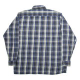 BREMO Mens Shirt Blue Check Long Sleeve L