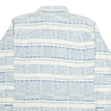 DONNELLY Mens Shirt Blue Fair Isle Long Sleeve L