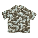 CARIBBEAN Mens Hawaiian Shirt Brown Floral XL