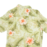 CARIBBEAN JOE Mens Hawaiian Shirt Green Floral M