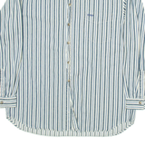 GUESS JEANS Mens Shirt White Striped Long Sleeve L