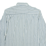 GUESS JEANS Mens Shirt White Striped Long Sleeve L