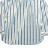 GUESS JEANS Mens Shirt White Striped Long Sleeve L