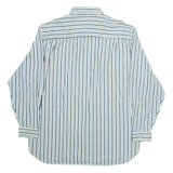 GUESS JEANS Mens Shirt White Striped Long Sleeve L