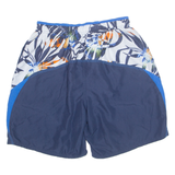 NIKE Mesh Lined Floral Panel Mens Swimming Shorts Blue Relaxed L W28