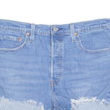 LEVI'S Cut Off 501 Womens Denim Shorts Blue Regular M W33