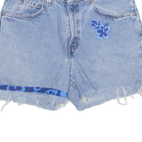 LEVI'S High Waist 575 Cut Off Floral Orange Tab Womens Denim Shorts Blue Regular M W29