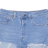 LEVI'S Cut Off 501 Womens Denim Shorts Blue Regular M W30