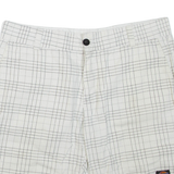 DICKIES Mens Casual Shorts White Check L W36