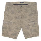 ANGELO LITRICO Mens Cargo Shorts Brown Camouflage 2XL W42