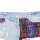 HOT PANT Womens Denim Shorts Blue UK 16 W36