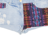 HOT PANT Womens Denim Shorts Blue UK 16 W36