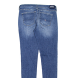 TOMMY HILFIGER Nora Mid Rise Distressed Womens Jeans Blue Slim Skinny W31 L31