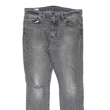 LEVI'S 510 BIG E Jeans Distressed Mens Grey Slim Skinny Charcoal Wash W34 L32