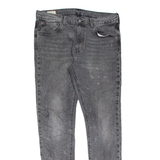 LEVI'S 512 BIG E Jeans Mens Grey Slim Tapered Charcoal Wash W33 L34