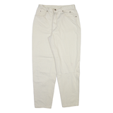 TEDDY'S Womens Trousers Cream Relaxed Tapered W29 L29