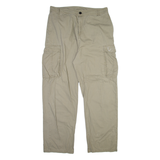 KARL KANI Cargo Mens Trousers Beige Relaxed Straight W37 L31