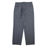 Mens Trousers Grey Regular Straight Wool W33 L30