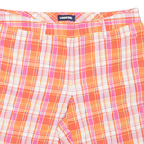 LANDS END Womens Casual Shorts Pink Check UK 14 W33