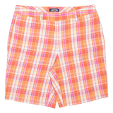 LANDS END Womens Casual Shorts Pink Check UK 14 W33