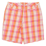 LANDS END Womens Casual Shorts Pink Check UK 14 W33